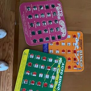 3 vintage auto bingo cards